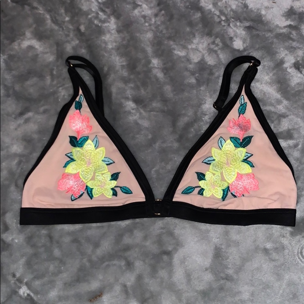 PINK Victoria Secret neon flower bralette